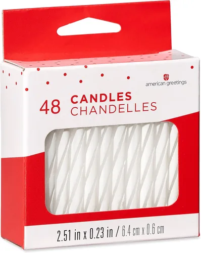 Vista 2 de American Greetings Velas de cumpleaños, espiral blanca pequeña (48 unidades)