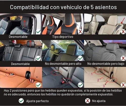 Vista 9 de Fundas de Asientos de Cuero para Automóvil, Lujosas Universales de Servicio Pesado Impermeables de Cuero Cubierta de Vehículo Automotriz para Autos