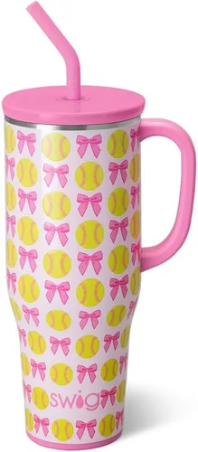 Vista 10 de Swig Life - Taza Mega de 40 onzas, Taza de 40 oz con asa, apta para vasos, apta para lavavajillas, taza aislada extra grande, acero inoxidable