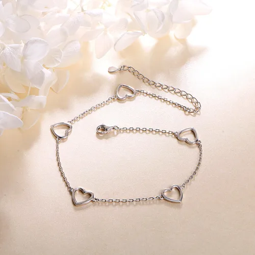 Vista 5 de Daochong - Tobillera de plata esterlina S925 ajustable, para mujer