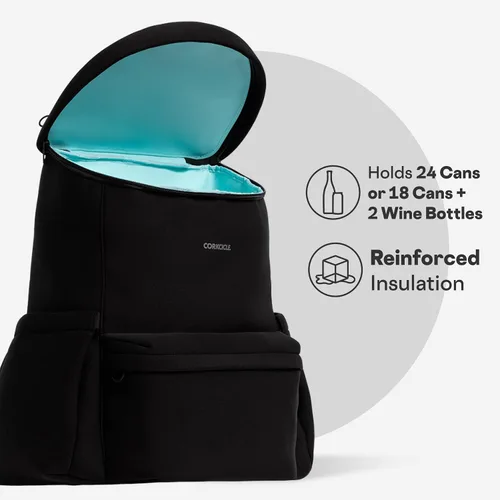 Vista 3 de Corkcicle Lotus Mochila hielera, 15.5 x 17 pulgadas, mantiene fresco todo el día con mochila portátil refrigeradora, bolsillos laterales y segura