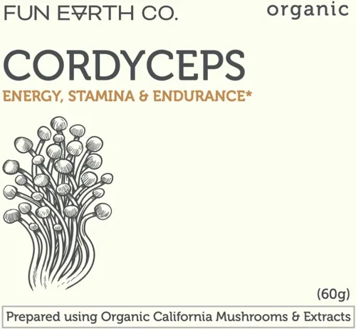 Vista 2 de Cordyceps en polvo, suplemento de hongos, apoyo inmunológico, beta-glucanos, resistencia energética, salud digestiva, bolsa de 2.12 onzas, 30