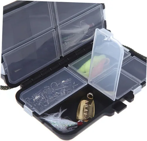Vista 4 de Toddmomy 2 unids caja de aparejos de pesca cajas organizadoras bin organizador caja de pesca caja de aparejos caja de almacenamiento caja