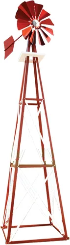 Vista 7 de Outdoor Water Solutions Molino de viento decorativo para patio trasero, acabado bronce, torre de 4 patas duradera resistente a la intemperie