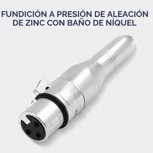 Vista 3 de XLR - Adaptador de audio hembra de 3 pines a 1/4 de pulgada y 0.25 in / 6.35mm, color plateado, 2