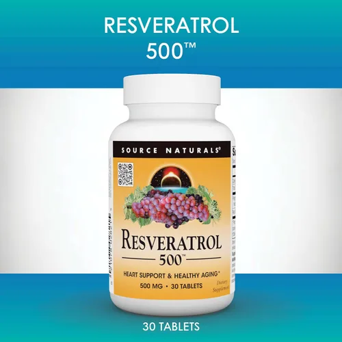 Vista 5 de Source Naturals Resveratrol 550, Apoyo al Corazón y Envejecimiento Saludable*, 500 mg - 30 Tabletas