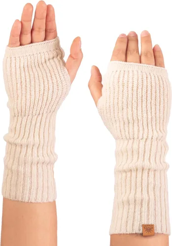 Vista 7 de NOVICA Handmade Alpaca Wool Blend Fingerless Gloves Arm Warmers for Women Gris