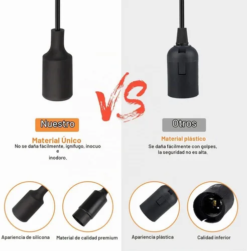 Vista 3 de Cable de luz colgante de 15 pies con enchufe, cable de enchufe
