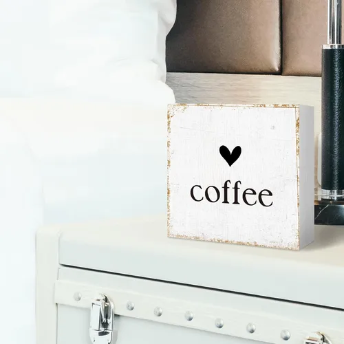 Vista 6 de Letreros de caja de madera de café para cafetería, decoración de cafetería, decoración retro de café para estación de café, decoración de letrero