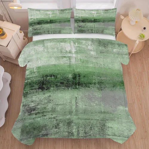 Vista 8 de Green Abstract Comforter Set Twin,Modern Grunge Bedding for Kids Boy Abstract 16