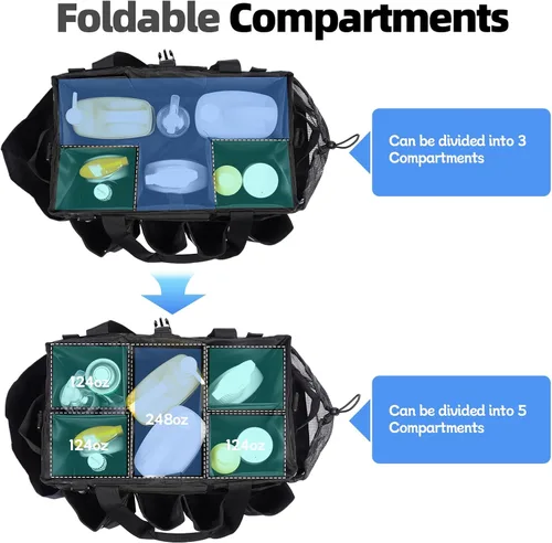 Vista 3 de Bolsas Grandes de Suministros de Limpieza para Amas de Llaves, Organizador Profesional Portátil de Suministros de Limpieza para Limpiadores de Casa