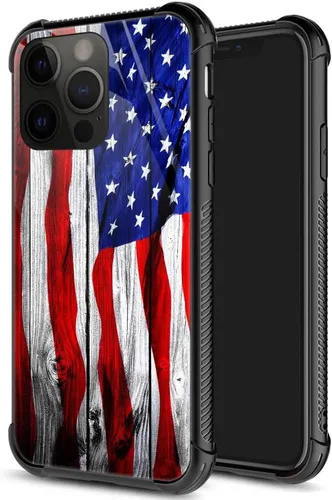 Vista 35 de ZHEGAILIAN Funda para iPhone 14 Pro, protección de grado militar, esquinas a prueba de golpes, funda antiarañazos para iPhone 14 Pro, bandera vieja