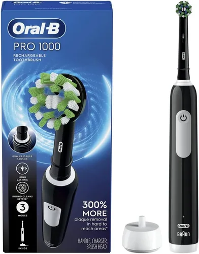 Vista 8 de Oral-B Cepillo de dientes eléctrico recargable Pro 1000, color negro (paquete de 3)