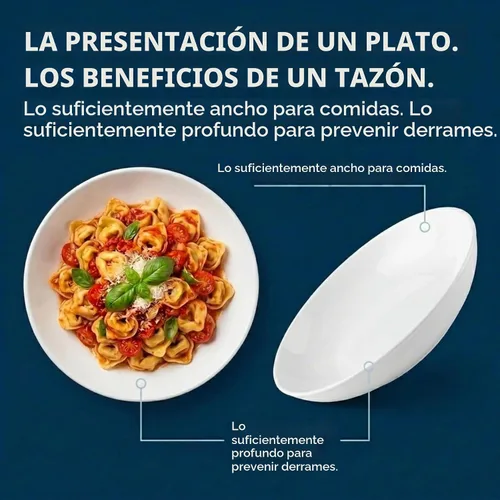 Vista 2 de Corelle Tazones Versa de 4 piezas para ensalada de pasta y más, servicio para 4, duraderos y ecológicos, de 30 onzas, juego de cuencos compactos