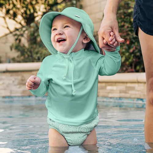 Vista 3 de Eco Pull-Up - Pañal de natación reutilizable para bebés y niños pequeños, Dólar de arena de menta