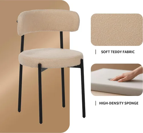 Vista 8 de Dining Chairs and Table & Chair Sets - 4 Piece Modern Kitchen Dining Chairs with Round Seat Cushions, Curved Back Design for Restaurants and Dining