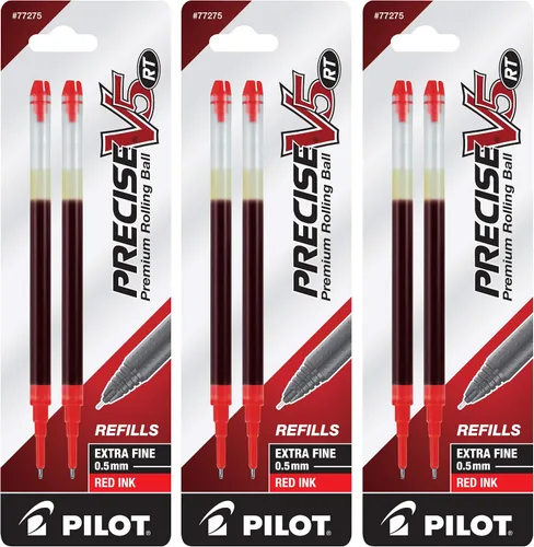 Vista 4 de PILOT, recambios de tinta líquida Precise V5 RT, punta extrafina de 0.5 mm, negro, paquete de 6
