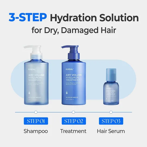 Vista 8 de KUNDAL Suero ligero de ácido hialurónico para el cabello fino y fino, Hydra Hyaluron para el control del encrespamiento, el volumen y la humedad