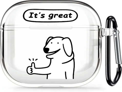 Vista 27 de Funda transparente para AirPods de 2ª generación de 1ª generación, diseño de gatito kawaii para mujeres, hombres y niños, funda de carga de TPU