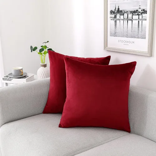 Vista 39 de NiNi ALL - Fundas de almohada decorativas de terciopelo 30x30 cm, paquete de 2 unidades, color azul bebé, suaves para sofá, dormitorio, sala