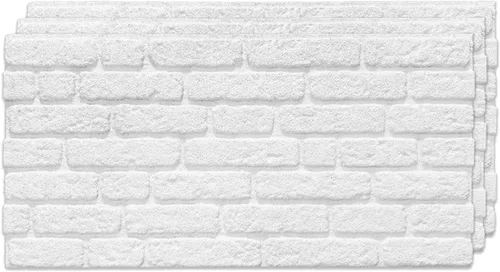 Vista 32 de IZODEKOR Paneles de pared 3D con efecto ladrillo, revestimiento, aspecto de piedra, revestimiento de espuma de poliestireno para sala de estar
