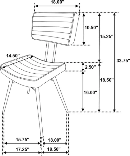 Vista 3 de Coaster Home Furnishings - Misty - Cuero y metal - Sillas laterales de comedor tapizadas con asiento y respaldo copetudos - Comedor y cocina casera
