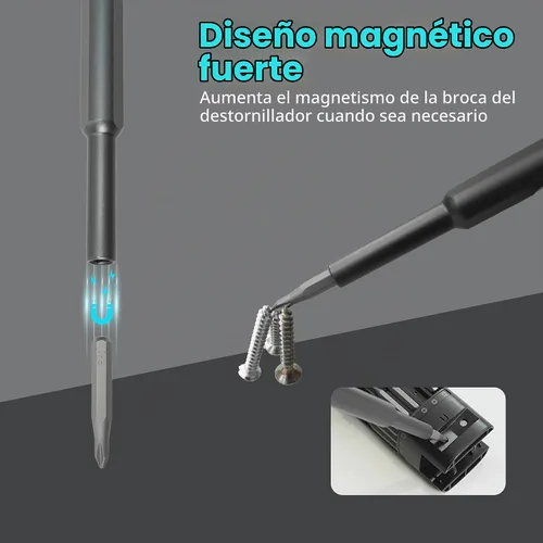 Vista 3 de Kit de destornilladores de precisión 46 en 1 con puntas magnéticas y estuche de metal, kit de herramientas de reparación compacto para teléfono