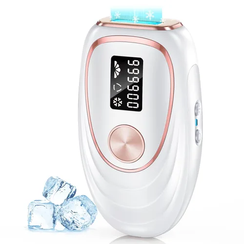 Vista 12 de Dispositivo de depilación láser IPL para mujeres y hombres, contacto de enfriamiento de hielo a 45 °F para resultados indoloros y duraderos