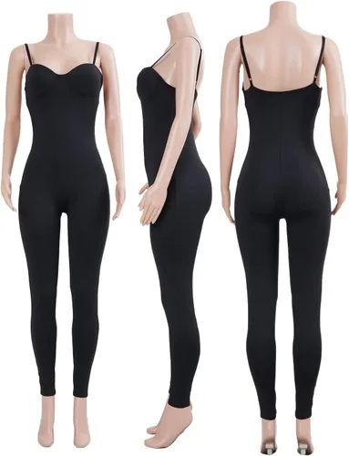 Vista 5 de Acelyn - Enterizo sexy sin mangas para mujer, ajustado, estilo Y2K, para el club