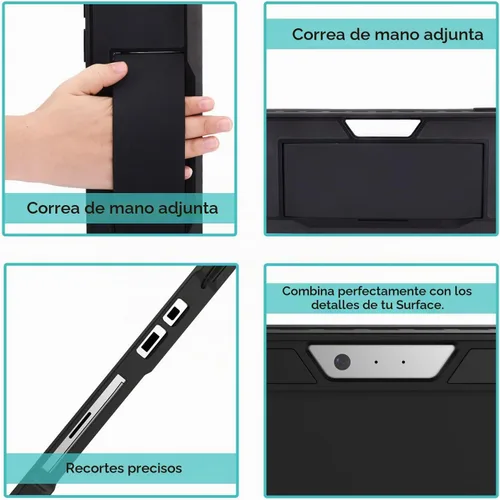 Vista 8 de MoKo Funda para Microsoft Surface Pro 7/ Pro 7+/ Pro 6/5/ 4/ LTE, color Negro