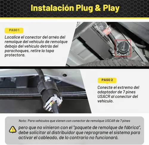 Vista 5 de Oyviny USCAR Arnés de cableado de 7 pines a 4 pines para remolque para Jeep Grand Cherokee 2011-2021/Chevy Silverado 2001-2013/GMC Sierra 2001-2007