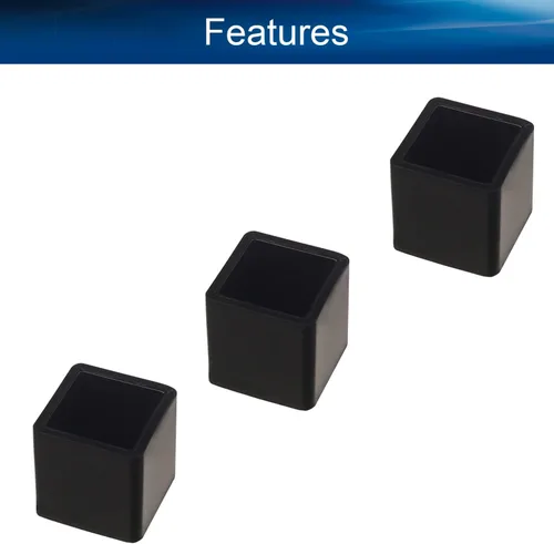 Vista 3 de 12 piezas de 0.79 x 0.79 pulgadas de plástico para pies cuadrados, protector de suelo deslizante para muebles, reduce el ruido, evita arañazos