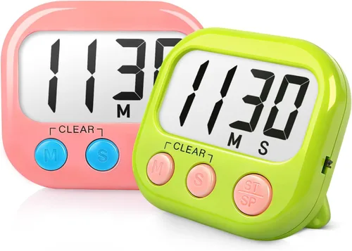Vista 15 de Temporizadores de aula para profesores y niños, temporizador digital magnético grande, suministros para profesores, paquete de 2, azul y verde