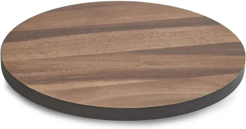 Vista 2 de Woodard & Charles Plato giratorio redondo Lazy Susan con mecanismo de rodamiento de bolas de acero inoxidable (Negro) Lazy Susan Turntable With