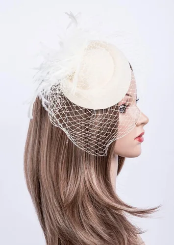 Vista 3 de Sombreros inspirados en el estilo de los años 20 y 50, sombrero pastillero, sombrero de cóctel, fiesta de té, sombrero con velo para niñas y mujeres