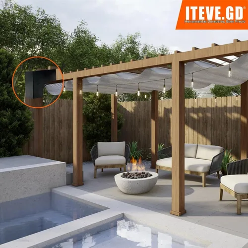 Vista 6 de Kits de soporte para pérgola DIY, soportes de esquina en forma de L de 2 vías para madera de 4 x 4 pulgadas (real: 3.5 x 3.5 pulgadas) para pérgola