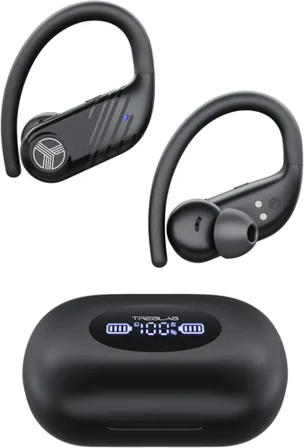 Vista 12 de TREBLAB X3-Pro Earbuds Wireless Bluetooth, Earhook IPX5 11H Powerbank Negro (black Logo)