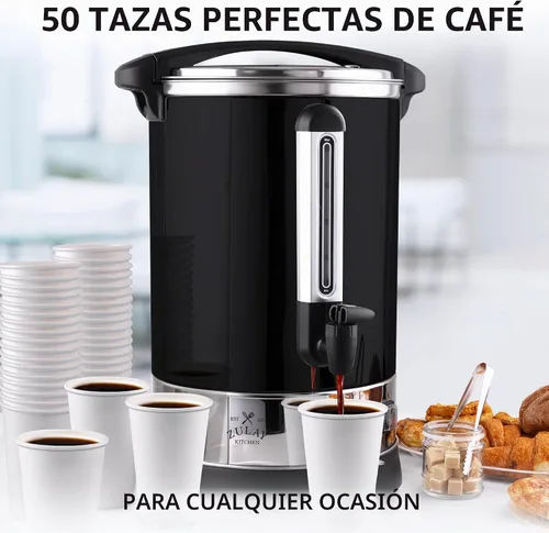 Vista 6 de Zulay Kitchen Cafetera de grado comercial, urna de agua caliente, percoladora con acero inoxidable de doble pared, preparación rápida, se mantiene