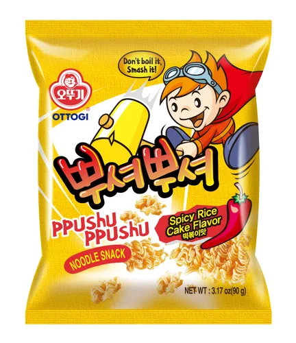 Vista 7 de OTOKI Ppushu Ppushu - Bocadillo de fideos con sabor a barbacoa, aperitivo coreano de ramen, aplastar para comer, 3.16 onzas, paquete de 24