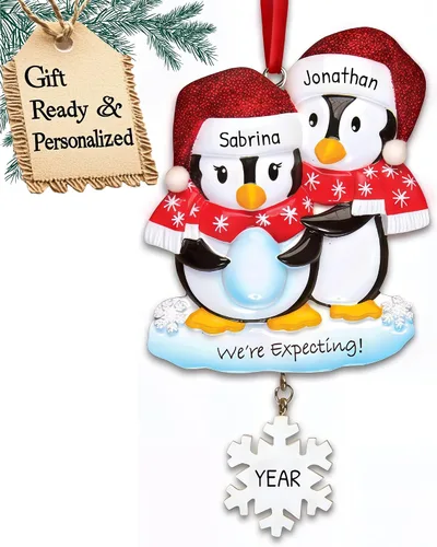 Vista 9 de Adorno personalizado para bebé 2025 – Regalos de embarazo personalizados para futura mamá, adorno de Navidad embarazada 2025, regalos para nuevas