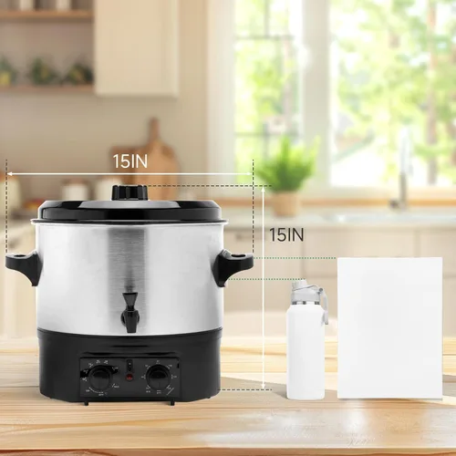 Vista 7 de Enlatador Eléctrico de Baño de Agua 14.5QT, Olla Eléctrica de 1500W para Enlatado Casero, Conservas en Frascos, Cocina Lenta y Más - Enlatador