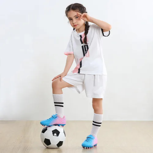 Vista 2 de Brooman - Tenis de fútbol, exteriores y atletismo para niñas o niños, con tacos, firmes sobre el suelo