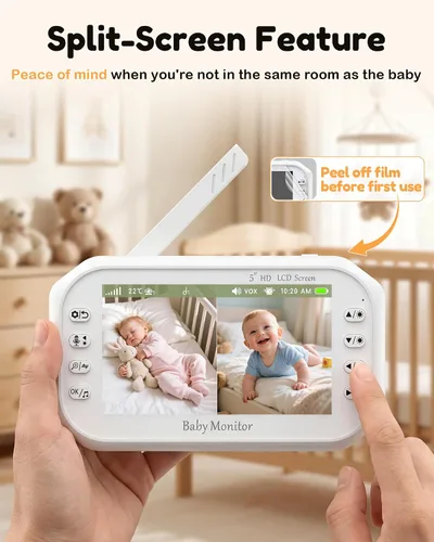Vista 3 de 1080P Baby Monitor with 2 Cameras: HD Day & Night See 2 Kids' Faces Clearly