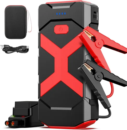 Vista 10 de BooKoo Arrancador de Batería de Coche 4000A, Cables de Puente de Batería Portátiles de 16000mAh para Automóviles 8L de Gasolina 7L de Motores