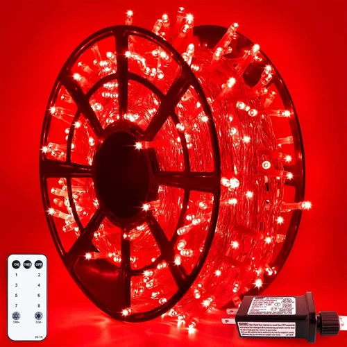 Vista 19 de JMEXSUSS - Tira de 100 luces led para interiores, 8 modos, enchufables, parpadeantes, 33 pies, luces navideñas para exteriores, a prueba de agua