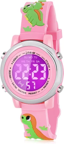 Vista 17 de Viposoon Relojes para niños con alarma impermeable, regalos de dinosaurios para niños y niñas de 3 a 10 años Verde militar
