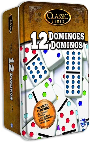 Vista 4 de TCG Toys Juegos clásicos – Doble 6 Dominó lata – Sé el primero en ganar! Ideal para niños y niñas mayores de 7 años