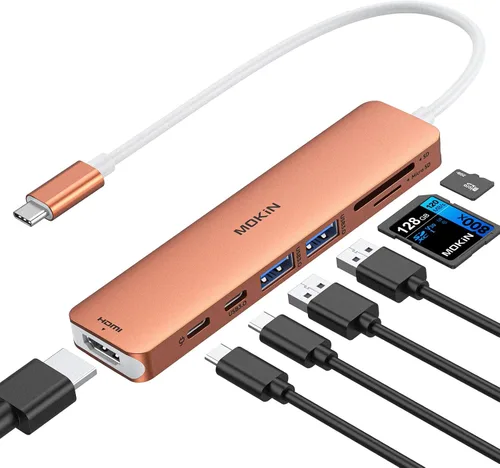Vista 9 de Estación de acoplamiento, 18 en 1 USB C Docking Dtation 3 monitores para laptop Windows/MacBook Pro/Air/Thunderbolt 3 Dock con carcasa SSD 3 HDMI