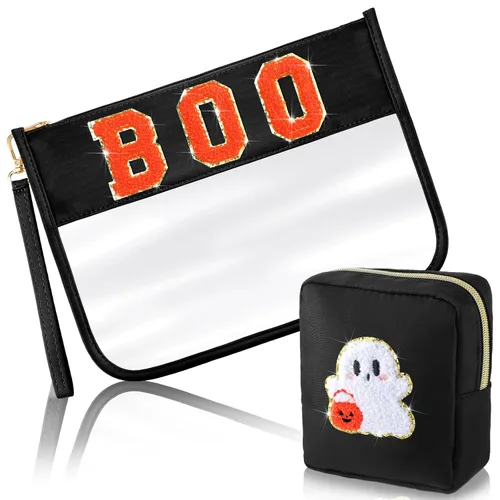 Vista 24 de Hillban Juego de 2 bolsas de bebé de chenilla, bolsas de letras de chenilla, bolsa de maquillaje, bolsa de viaje para bebé, impermeable, portátil