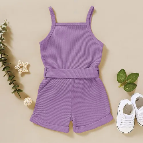 Vista 3 de Ropa de niña para bebé, ropa sin mangas, lindo halter mameluco de una sola pieza, conjunto de ropa de verano 1-5T